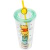 Silver Buffalo Winnie the Pooh Hunny Pot Green Cold Cup with Reusable Straw and Lid, 24 Ounces(24 Ounces)
