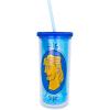 Disney Hercules Double-Walled Plastic Travel Tumbler with Lid and Straw | 20-Ounce Tall Carnival Cold Cup For Drinks