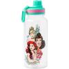 Silver Buffalo Bratz Airbrush Featuring Yasmin, Sasha, Jade, and Cloe Twist Spout Plastic Water Bottle with Stickers You Stick Yourself, 32 Ounces(Disney Princess & Group)