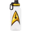 Silver Buffalo Bratz Airbrush Featuring Yasmin, Sasha, Jade, and Cloe Twist Spout Plastic Water Bottle with Stickers You Stick Yourself, 32 Ounces(Star Trek Delta)