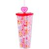Silver Buffalo Care Bears Love Plastic Cold Cup with Lid and Straw Topper Featuring Friend Bear and Love-A-Lot Bear, 24 Ounces