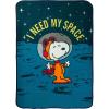 Silver Buffalo Care Bears Plush Fleece Throw Blanket 45″ x 60″ 250 GSM(Peanuts Snoopy I Need My Space)