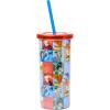 Silver Buffalo Care Bears Rainbow Stars Gold Confetti Cold Cup Featuring Funshine, Grumpy, Good Luck, Bedtime, Cheer, and Tenderheart Bears, 32 Ounces(Avatar Character Icon)