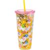 Silver Buffalo Care Bears Rainbow Stars Gold Confetti Cold Cup Featuring Funshine, Grumpy, Good Luck, Bedtime, Cheer, and Tenderheart Bears, 32 Ounces(Care Bears Rainbow Stars)