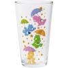 Silver Buffalo Care Bears Star Shower Featuring Cheer, Grumpy, Good Luck, and Funshine Bear Glitter Pint Glass, 16 Ounces