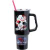 Silver Buffalo Chucky Wanna Play Stainless Steel Tumbler with Handle and Straw, Fits in Standard Cup Holder, 40 Ounces(Friday the 13th Splatter)