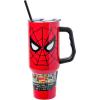 Silver Buffalo Chucky Wanna Play Stainless Steel Tumbler with Handle and Straw, Fits in Standard Cup Holder, 40 Ounces(Spider-Man)