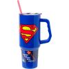 Silver Buffalo Chucky Wanna Play Stainless Steel Tumbler with Handle and Straw, Fits in Standard Cup Holder, 40 Ounces(Superman)