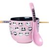Silver Buffalo Disney Alice in Wonderland Featuring Mad Hatter, Cheshire Cat, and White Rabbit Ceramic Ramen Noodle Rice Bowl with Chopsticks and Spoon, Microwave Safe, 20 Ounces(Nightmare Before Christmas Jack’s Different Emotions Spoon)