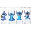 Silver Buffalo Disney Lilo and Stitch Blue Floral 4pc Tumbler Glass Set, 10-ounces
