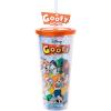 Silver Buffalo Disney Lilo and Stitch Cosmic Surfer Plastic Cold Cup with Lid and Straw Topper, 24 Ounces(A Goofy Movie)