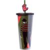 Silver Buffalo Disney Lilo and Stitch Cosmic Surfer Plastic Cold Cup with Lid and Straw Topper, 24 Ounces(A Nightmare On Elm Street)