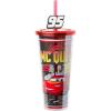 Silver Buffalo Disney Lilo and Stitch Cosmic Surfer Plastic Cold Cup with Lid and Straw Topper, 24 Ounces(Cars Lightning McQueen)
