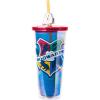 Silver Buffalo Disney Lilo and Stitch Cosmic Surfer Plastic Cold Cup with Lid and Straw Topper, 24 Ounces(Harry Potter Hogwarts House Crest)