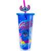 Silver Buffalo Disney Lilo and Stitch Cosmic Surfer Plastic Cold Cup with Lid and Straw Topper, 24 Ounces(Lilo and Stitch Cosmic Surfer)
