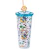 Silver Buffalo Disney Lilo and Stitch Cosmic Surfer Plastic Cold Cup with Lid and Straw Topper, 24 Ounces(Lilo and Stitch Island Chilling)