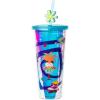 Silver Buffalo Disney Lilo and Stitch Cosmic Surfer Plastic Cold Cup with Lid and Straw Topper, 24 Ounces(Pixar Inside Out 2 Iridescent)
