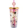 Silver Buffalo Disney Lilo and Stitch Cosmic Surfer Plastic Cold Cup with Lid and Straw Topper, 24 Ounces(Pocahontas)