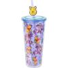 Silver Buffalo Disney Lilo and Stitch Cosmic Surfer Plastic Cold Cup with Lid and Straw Topper, 24 Ounces(Winnie the Pooh Best Adventure Friends)