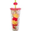 Silver Buffalo Disney Lilo and Stitch Cosmic Surfer Plastic Cold Cup with Lid and Straw Topper, 24 Ounces(Winnie the Pooh Mushrooms)