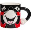 Silver Buffalo Disney Mickey Mouse Laughing Face 3D Sculpted Handle Ceramic Mug, 20 Ounces