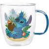 Silver Buffalo Disney Nightmare Before Christmas Forever and Always Glitter Handle Glass Mug, 14 Ounces(Lilo and Stitch)