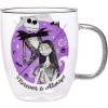 Silver Buffalo Disney Nightmare Before Christmas Forever and Always Glitter Handle Glass Mug, 14 Ounces(Nightmare Before Christmas)