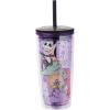 Silver Buffalo Disney Nightmare Before Christmas “Forever and Always” Spill Resistant Plastic Tumbler Featuring Jack Skellington and Sally, 20 Ounces(Purple/Multi)