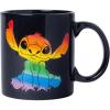 Silver Buffalo Disney Pride Mickey Hands Ceramic Camper Style Coffee Mugs, 20 Ounces(Ohana Means Family)