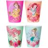 Silver Buffalo Disney Princess Featuring Belle, Snow White, Ariel, and Cinderella Floral 4 Pack Plastic Mini Cup Set, 1.5 Ounces(Disney Princess)