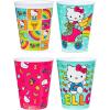 Silver Buffalo Disney Princess Featuring Belle, Snow White, Ariel, and Cinderella Floral 4 Pack Plastic Mini Cup Set, 1.5 Ounces(Hello Kitty Icons)