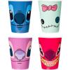Silver Buffalo Disney Princess Featuring Belle, Snow White, Ariel, and Cinderella Floral 4 Pack Plastic Mini Cup Set, 1.5 Ounces(Lilo and Stitch Character Faces)