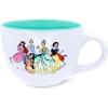 Silver Buffalo Disney Princess Group Shot Featuring Jasmine, Merida, Belle, Mulan, Ariel, Cinderella, Pocahontas, Tiana, and Snow White Ceramic Soup Mug, 24 Ounces