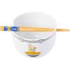 Silver Buffalo Disney Princess Little Mermaid Featuring Ariel Moon Ceramic Ramen Noodle Rice Bowl with Chopsticks, Microwave Safe, 20 Ounces(Ratatouille Remy)