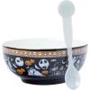 Silver Buffalo Disney Tim Burton’s Nightmare Before Christmas Featuring Jack Skellington, Oogie Boogie, Sally, Dr. Finkelstein, Lock, Barrel, and Zero Ceramic Bowl with Color Changing Spoon, 28 Ounces