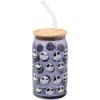 Silver Buffalo Disney Villains Featuring Scar, Maleficent, Ursula, Evil Queen, and Hades Chrome Glass Jar Tumbler with Bamboo Lid and Glass Straw, 16 Ounces(Nightmare Before Christmas Jack Expressions)
