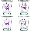 Silver Buffalo Disney Vintage Minnie Mouse 4 Pack Mini Glasses Set, 1.5 Ounce(Aristocats Marie Poses)