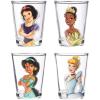 Silver Buffalo Disney Vintage Minnie Mouse 4 Pack Mini Glasses Set, 1.5 Ounce(Disney Princess Sketch)