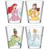 Silver Buffalo Disney Vintage Minnie Mouse 4 Pack Mini Glasses Set, 1.5 Ounce(Disney Princess and their Iconic Symbol)