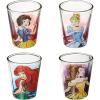 Silver Buffalo Disney Vintage Minnie Mouse 4 Pack Mini Glasses Set, 1.5 Ounce(Disney Princesses Portrait)