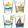 Silver Buffalo Disney Vintage Minnie Mouse 4 Pack Mini Glasses Set, 1.5 Ounce(Gudetama Lost at Sea)