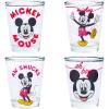 Silver Buffalo Disney Vintage Minnie Mouse 4 Pack Mini Glasses Set, 1.5 Ounce(Mickey Mouse)