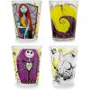 Silver Buffalo Disney Vintage Minnie Mouse 4 Pack Mini Glasses Set, 1.5 Ounce(Nightmare Before Christmas)