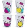 Silver Buffalo Disney Vintage Minnie Mouse 4 Pack Mini Glasses Set, 1.5 Ounce(Sanrio Hello Kitty Fruit)