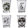 Silver Buffalo Disney Vintage Minnie Mouse 4 Pack Mini Glasses Set, 1.5 Ounce(Steamboat Willie)