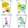 Silver Buffalo Disney Vintage Minnie Mouse 4 Pack Mini Glasses Set, 1.5 Ounce(Winnie the Pooh Retro)