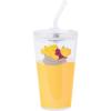 Silver Buffalo Disney Winnie the Pooh Floating in Honey Pint Glass with Lid and Glass Straw, 16 Ounces(Winnie the Pooh)