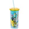 Silver Buffalo Eevee and Pikachu Plastic Tall Cold Cup with Lid and Straw, 20 Ounces