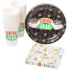 Silver Buffalo Friday the 13th 32 Pack Partyware Disposable Paper Plates and Napkins(Friends Iconic Icons and Quotes (60 Pack))