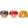 Silver Buffalo Friends Central Perk Logo 3 Pack Ceramic 3D Sculpted Mini Cup Set, Perfect as a Sugar, Cream, or Milk Set, 3.5 Ounces(Harry Potter Trio)